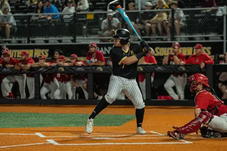 Kyle Morrison at the plate against Nicholls