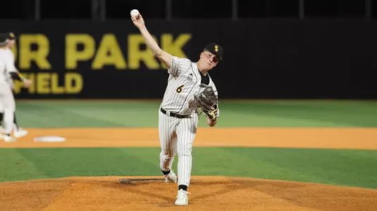 Southern Mississippi Golden Eagles pitcher Colby Allen (6) throws a pitch in a game between Southern Miss and North Alabama in a NCAA Baseball game. March 06, 2026 (Joe Harper/bgnphoto.com)