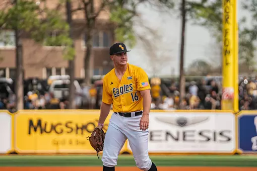 Grayden Harris celebrates striking out the side