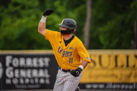 Davis Gillespie celebrates his 8th Inning Homerun