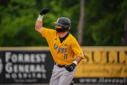 Davis Gillespie celebrates his 8th Inning Homerun