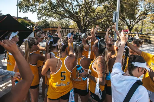 Beach Volleyball Team Huddle