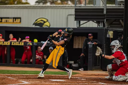 Hannah Christian hitting a home run