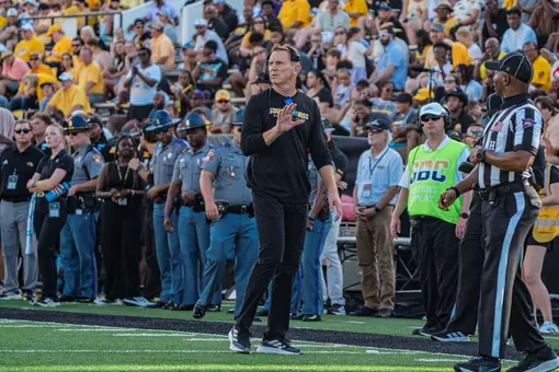Blake Anderson on the sidelines vs. Alcorn State on Saturday, Sept. 5