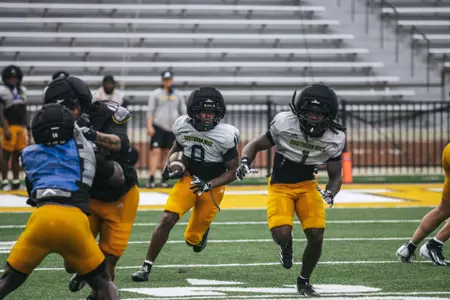 AJ Little returns a punt in practice - 2026
