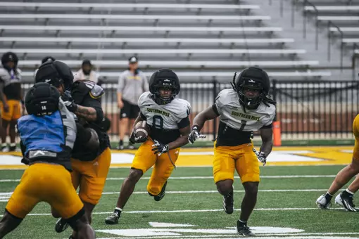AJ Little returns a punt in practice - 2026