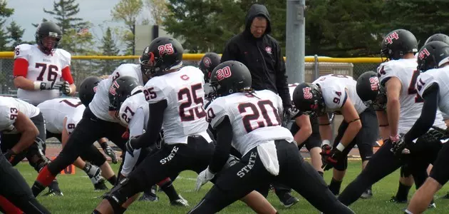 Football warmup at UMC