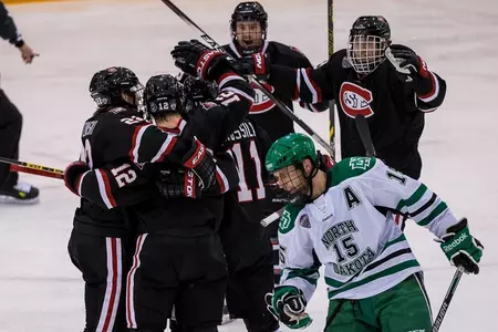 Huskies celebrate Russell Benink Brodzinski