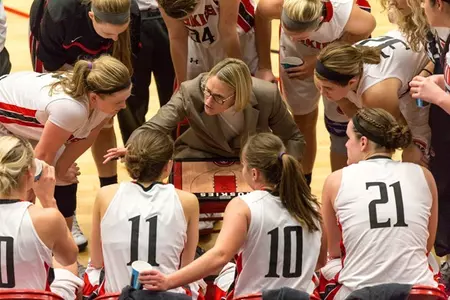 Women's basketball huddle.12.12.14