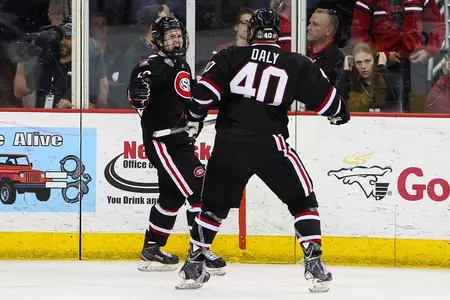 Celebrate game winning goal vs Omaha 3.13.15