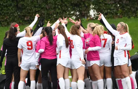 SCSU Soccer 2019 team huddle