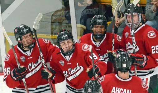 Huskies celebrate Sam Hentges goal