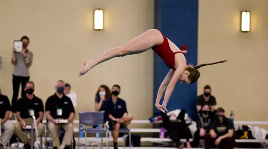 BIRMINGHAM, AL - MARCH 19: Women’s Division II 3 M Diving Finals from the Birmingham Crossplex on March 19, 2021 in Birmingham, Alabama. Photo by Nik Layman