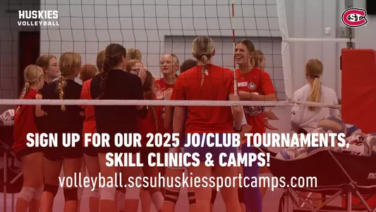2025 volleyball camps & clinics promo graphic