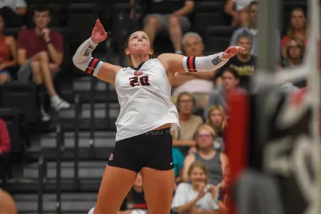 Shelby Kimm prepares to swing at a ball vs. Southwest Minnesota State 10-3-25