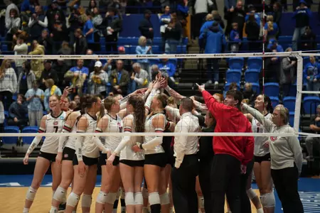Team huddle @ Nebraska Kearney NCAA Round of 32/Central Region Semifinals 12-5-25