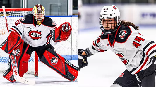 Maria Mikaelyan (L) & Alexis Ehrman (R) WCHA Weekly Awards