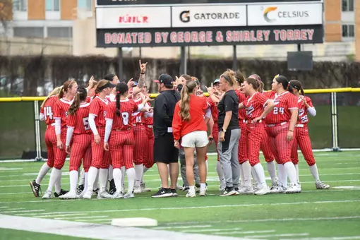 team huddle vs. Minnesota Duluth 5-2-26