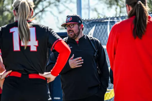 Mitch Roberts post game huddle vs. Minot State NSICT QF 5-7-26