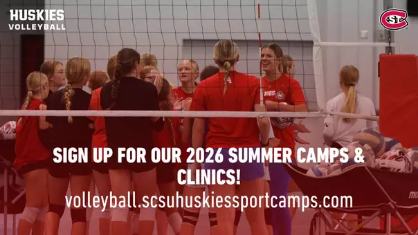 2026 summer volleyball camps & clinics promo graphic