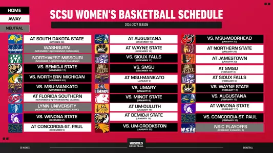 SCSU WBB 26/27 Schedule