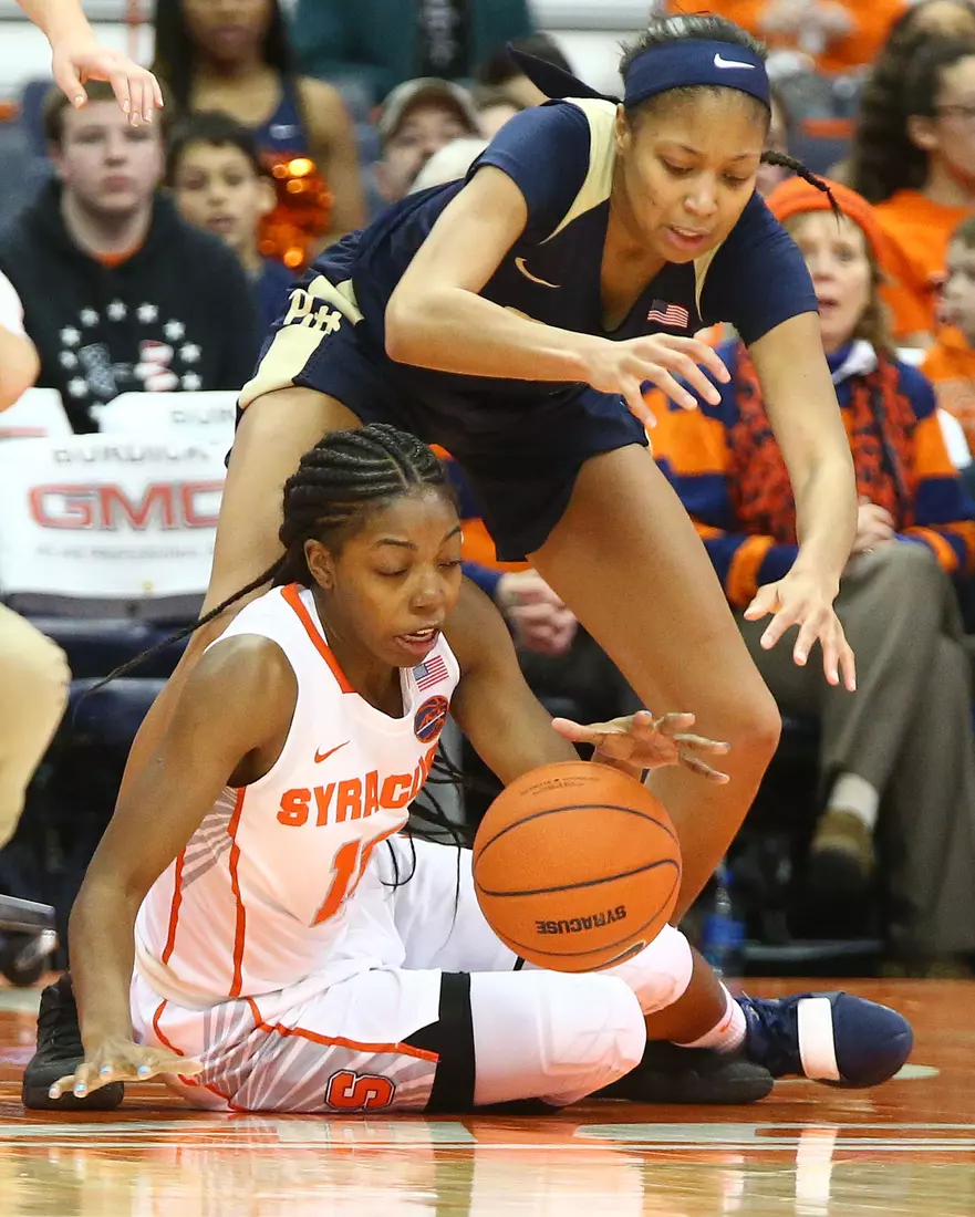 Kiara Lewis wins a loose ball.