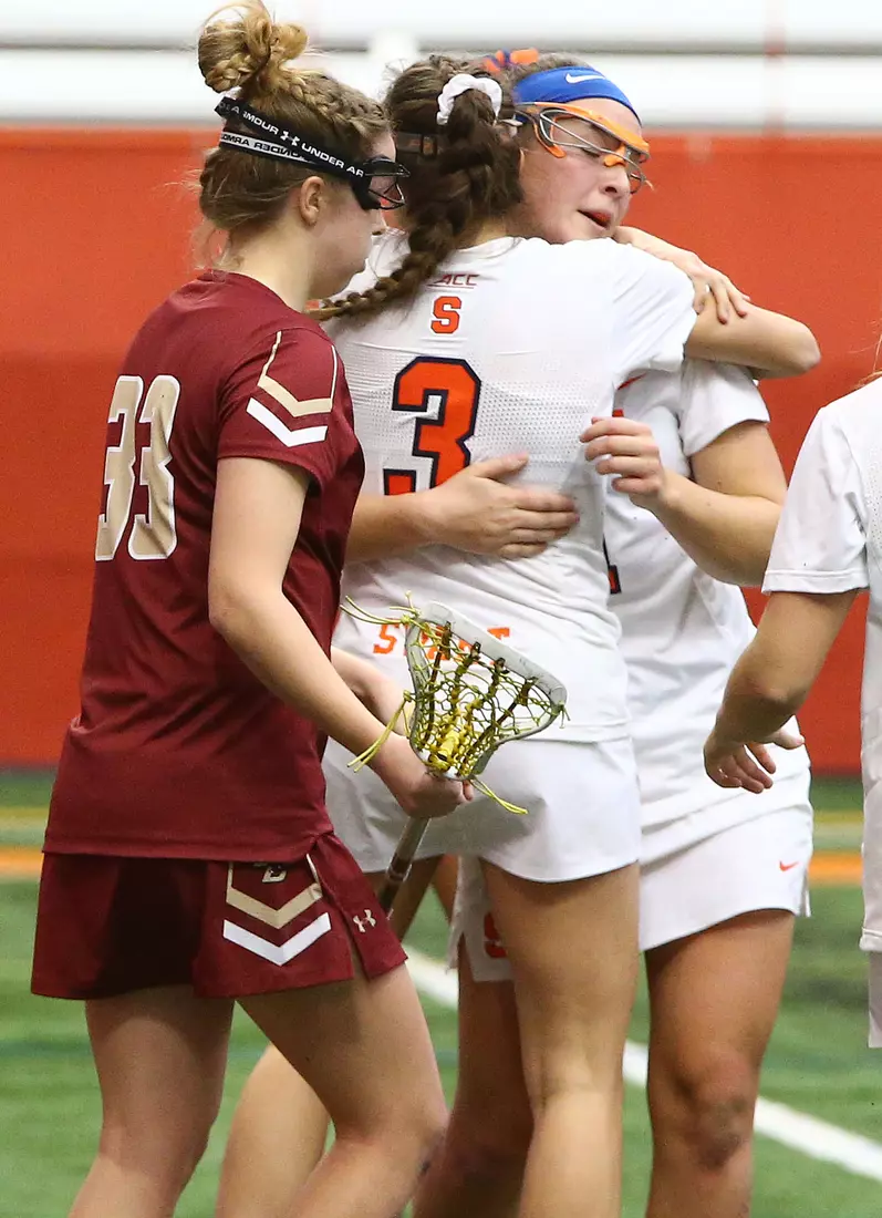 Emily Hawryschuk celebrates her first goal.
