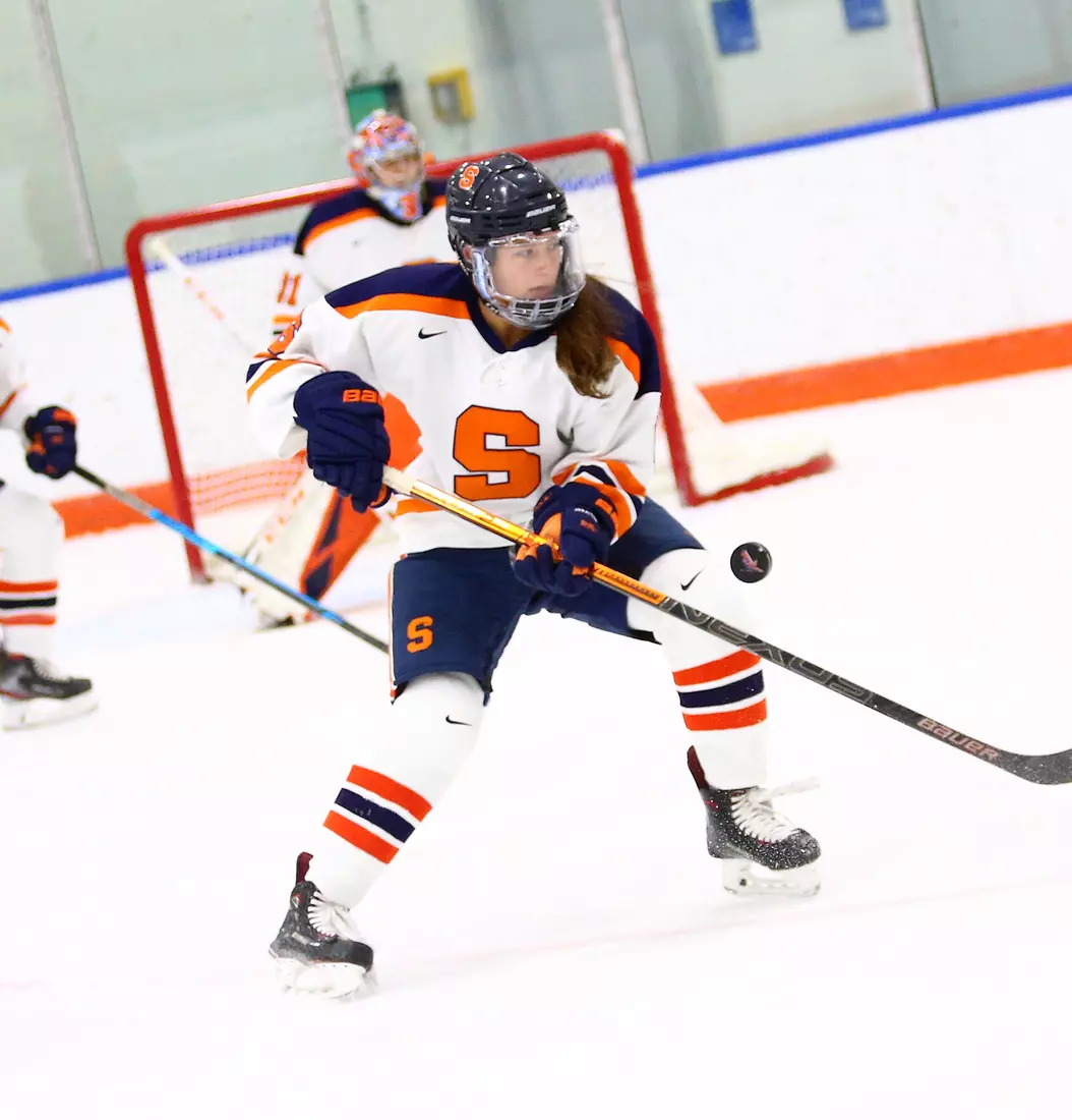 Shelby Calof deflects an RIT shot.