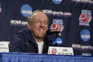 Coach Boeheim Answers Questions at 2004 Media Day Image