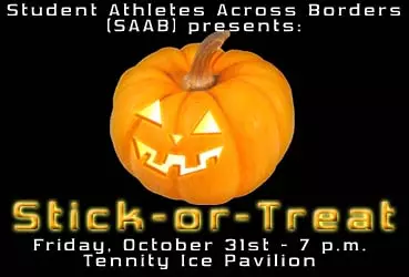 Student Athletes Across Borders Presents 'Stick-or-Treat' at Orange's First Home Ice Hockey Game Image