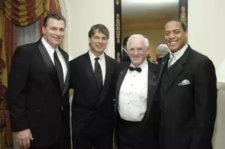 Doug Marrone, Tim Green, Dick MacPherson and Don McPherson at the 2009 College Football Hall of Fame induction.