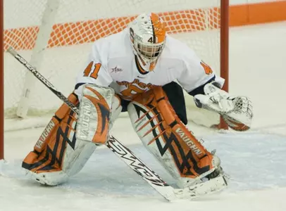 Lucy Schoedel about to make a save.