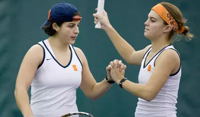 Chlesea Jones and Ashley Spicer celebrate another win.