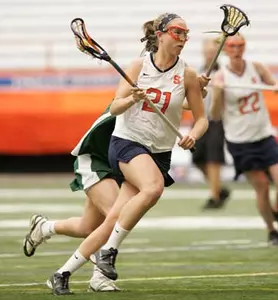 Katie Rowan goes to the goal versus Le Moyne.