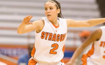 Marisa Gobuty defends the lane.