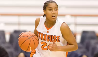 Chandrea Joens charges up the court.