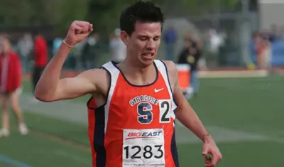 Kyle Heath crossing the finish line.