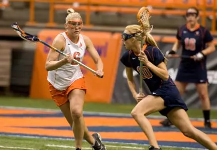 Bridget Hamm defends against Virginia.