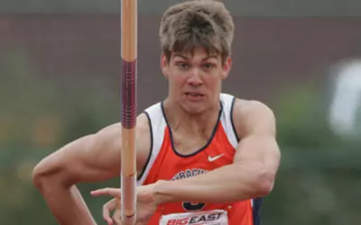 Mike Chitro in the pole vault event.