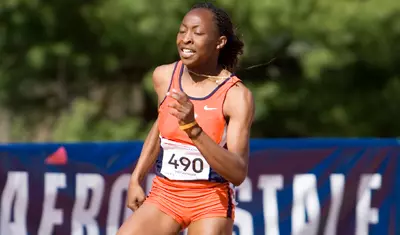 Uhunoma Osazuwa in the 100-meter dash.