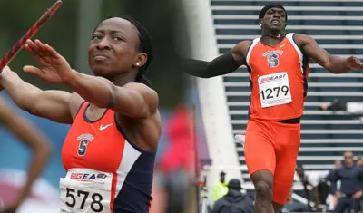 Uhunoma Osazuwa and Bernard Bush compete.