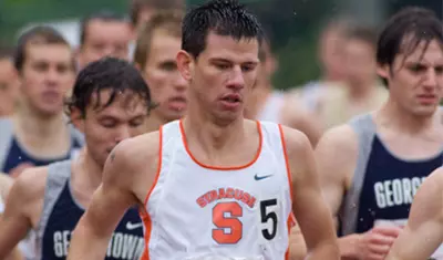 Kyle Heath braves the weather.