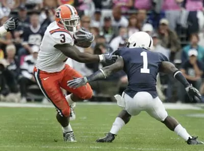 Senior running back Delone Carter had 40 yards on 15 carries against Penn State. Carter needs 22 yards to become SU's 39th player to reach 1,000 rushing yards.