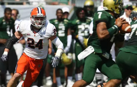 Max Suter chases down USF quarterback BJ Daniels
