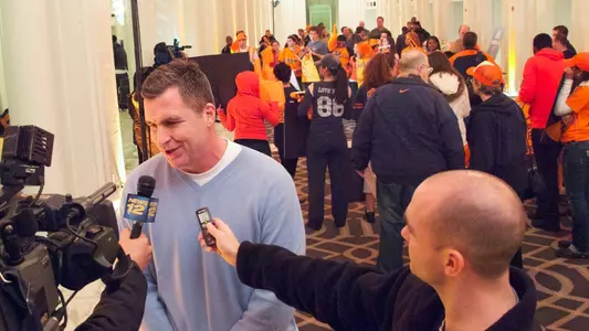 Doug Marrone Pinstripe Bowl arrival