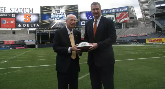 2010 Pinstripe Bowl Coaches Marrone and Snyder