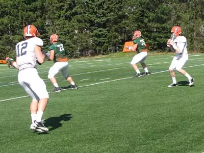 Ryan Nassib and Charley Loeb at Spring Practice