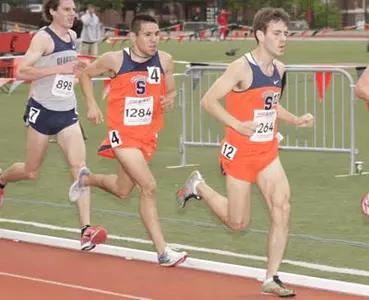 Busby and Medrano at the 2010 BIG EAST Outdoor Championships.