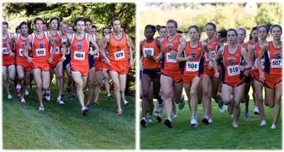 Men's and women's cross country running