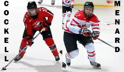 Isabel Menard and Ashley Cockell playing for Team Canada.